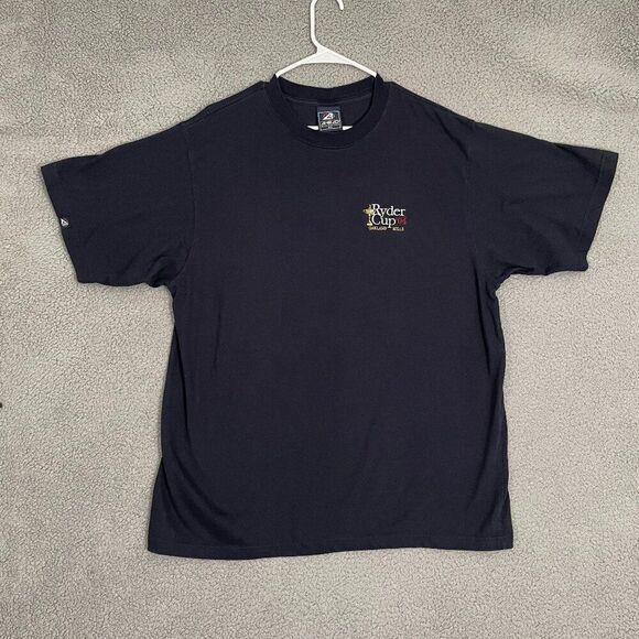 Ryder Cup '04 Oakland Hill Shirt XXL Navy‎ Short Sleeve Gold Y2K Tee - Picture 1 of 10